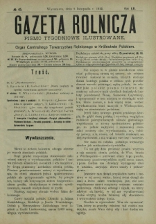 Gazeta Rolnicza : pismo tygodniowe ilustrowane. R. 52, nr 45 (8 listopada 1912)