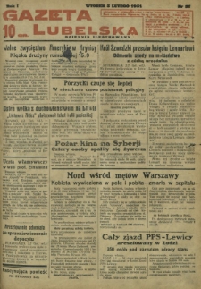 Gazeta Lubelska : dziennik ilustrowany. R. 1, nr 31 (3 lutego 1931)