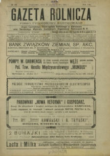 Gazeta Rolnicza : pismo tygodniowe ilustrowane. R. 61, nr 43 (28 października 1921)