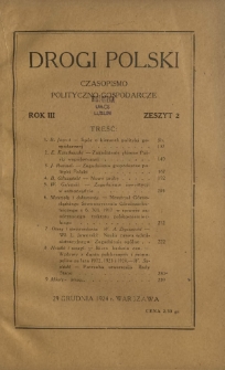 Drogi Polski : miesięcznik polityczno-gospodarczy. R. 3, nr 2 (29 grudnia 1924)