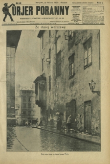 Kurjer Poranny : niedzielny dodatek ilustrowany do R. 50, No 113 (25 kwietnia 1926)