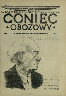 Goniec Obozowy : wiadomości dla internowanych R. 1, Nr 2 (8 września 1940)