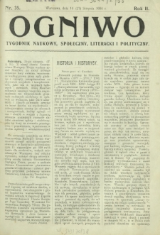 Ogniwo : tygodnik naukowy, społeczny, literacki i polityczny. R. 2, Nr 35 (14/27 sierpnia 1904)