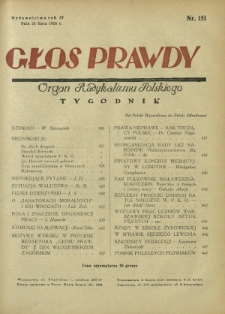 Głos Prawdy : organ radykalizmu polskiego. R. 4, Nr 151 (24 lipca 1926)