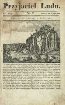 Przyjaciel Ludu : czyli tygodnik potrzebnych i pożytecznych wiadomości. R. 2, No 2 (11 lipca 1835)