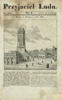 Przyjaciel Ludu : czyli tygodnik potrzebnych i pożytecznych wiadomości. R. 2, No 4 (25 lipca 1835)