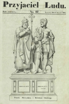 Przyjaciel Ludu : czyli tygodnik potrzebnych i pożytecznych wiadomości. R. 4, No 27 (6 stycznia 1838)
