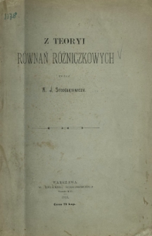 Z teoryi równań różniczkowych