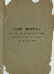 Skład osobowy Sejmu Ustawodawczego Rzeczypospolitej Polskiej w dniu 20 stycznia 1920 r.