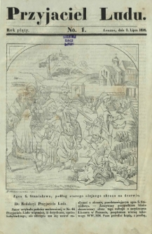 Przyjaciel Ludu : czyli tygodnik potrzebnych i pożytecznych wiadomości. R. 5, No 1 (7 lipca 1838)
