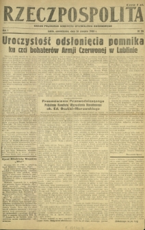 Rzeczpospolita : organ Polskiego Komitetu Wyzwolenia Narodowego. R. 1, nr 26 (28 sierpnia 1944)