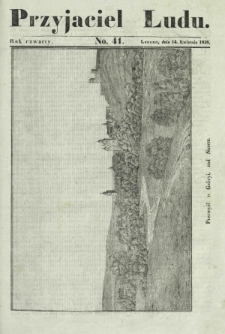 Przyjaciel Ludu : czyli tygodnik potrzebnych i pożytecznych wiadomości. R. 4, No 41 (14 kwietnia 1838)