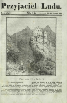 Przyjaciel Ludu : czyli tygodnik potrzebnych i pożytecznych wiadomości. R. 5, No 12 (22 września 1838)