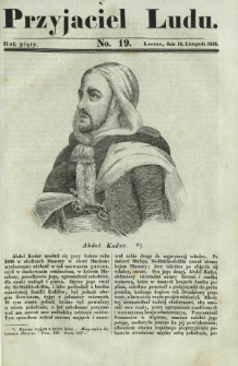 Przyjaciel Ludu : czyli tygodnik potrzebnych i pożytecznych wiadomości. R. 5, No 19 (10 listopada 1838)