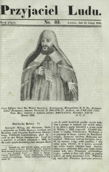 Przyjaciel Ludu : czyli tygodnik potrzebnych i pożytecznych wiadomości. R. 5, No 33 (16 lutego 1839)