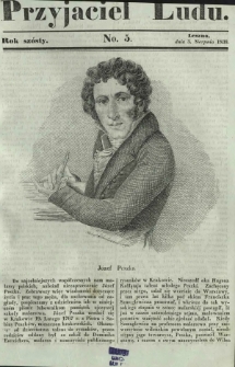 Przyjaciel Ludu : czyli tygodnik potrzebnych i pożytecznych wiadomości. R. 6, No 5 (3 sierpnia 1839)