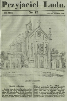 Przyjaciel Ludu : czyli tygodnik potrzebnych i pożytecznych wiadomości. R. 8, No 12 (18 września 1841)
