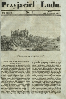 Przyjaciel Ludu : czyli tygodnik potrzebnych i pożytecznych wiadomości. R. 10, No 31 (27 stycznia 1844)