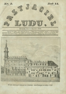 Przyjaciel Ludu : czyli tygodnik potrzebnych i pożytecznych wiadomości. R.14, Nr 2 (9 stycznia 1847)