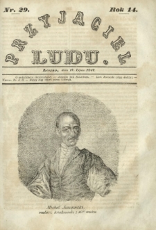 Przyjaciel Ludu : czyli tygodnik potrzebnych i pożytecznych wiadomości. R.14, Nr 29 (17 lipca 1847)
