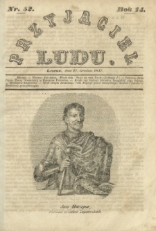 Przyjaciel Ludu : czyli tygodnik potrzebnych i pożytecznych wiadomości. R.14, Nr 52 (27 grudnia 1847)