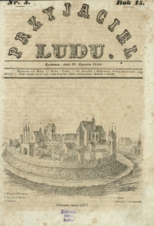 Przyjaciel Ludu : czyli tygodnik potrzebnych i pożytecznych wiadomości. R. 15, Nr 5 (29 stycznia 1848)