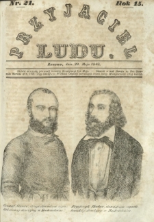 Przyjaciel Ludu : czyli tygodnik potrzebnych i pożytecznych wiadomości. R. 15, Nr 21 (20 maja 1848)