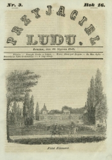 Przyjaciel Ludu : czyli tygodnik potrzebnych i pożytecznych wiadomości. R. 16, Nr 3 (20 stycznia 1849)
