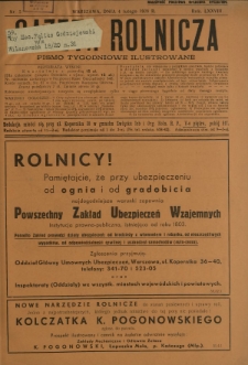 Gazeta Rolnicza : pismo tygodniowe ilustrowane. R. 78, nr 5 (4 lutego 1938)