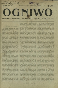 Ogniwo : tygodnik naukowy, społeczny, literacki i polityczny. R. 3, Nr 44, 45, 46 (2 grudnia 1905)