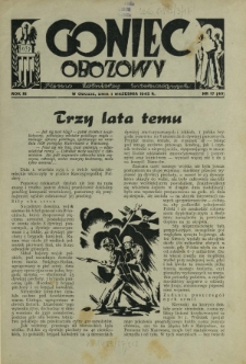 Goniec Obozowy : pismo żołnierzy internowanych R. 3, Nr 17 (1 września 1942)