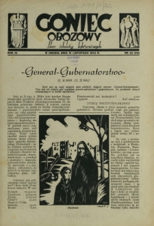 Goniec Obozowy : pismo żołnierzy internowanych R. 3, Nr 22 (15 listopada 1942)