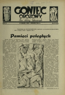 Goniec Obozowy : pismo żołnierzy internowanych R. 3, Nr 23 (1 grudnia 1942)