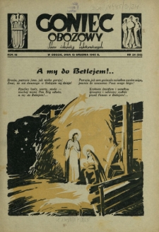 Goniec Obozowy : pismo żołnierzy internowanych R. 3, Nr 24 (15 grudnia 1942)