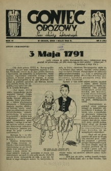 Goniec Obozowy : pismo żołnierzy internowanych R. 4, Nr 9 (1 maja 1943)