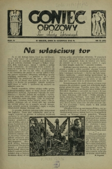 Goniec Obozowy : pismo żołnierzy internowanych R. 4, Nr 12 (15 czerwca 1943)