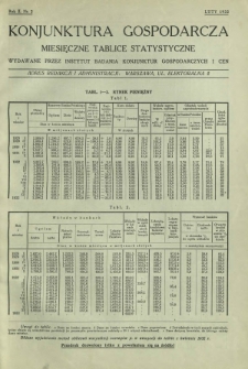Konjunktura Gospodarcza : miesięczne tablice statystyczne wydawane przez Instytut Badania Konjunktur Gospodarczych i Cen. R. 2, nr 2 (luty 1933)