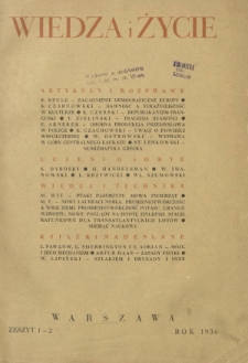 Wiedza i Życie : miesięcznik poświęcony sprawie kultury i oświaty R. 11, z. 1/2 (styczeń/luty 1936)