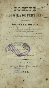 Poezye Ludwika de Perthées. Oddział drugi