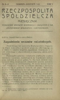 Rzeczpospolita Spółdzielcza : organ Związku Polskich Stowarzyszeń Spożywców R. 5, Nr 8/9 (sierpień/wrzesień 1925)