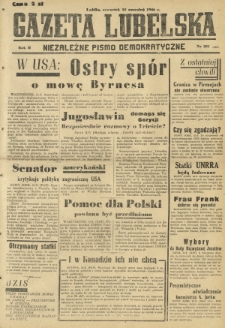 Gazeta Lubelska : niezależne pismo demokratyczne. R. 2, nr 251=560 (12 wrzesień 1946)