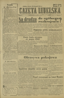 Gazeta Lubelska : niezależne pismo demokratyczne. R. 2, nr 320=629 (19 listopad 1946)