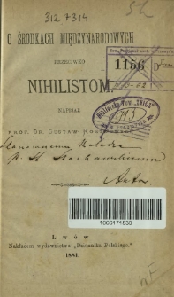 O środkach międzynarodowych przeciwko nihilistom