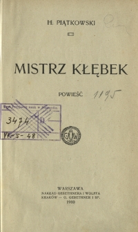 Mistrz Kłębek : powieść