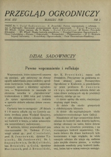 Przegląd Ogrodniczy : organ Małopolskiego Towarzystwa Rolniczego, Małopolskiego Towarzystwa Ogrodniczego oraz Koła Miłośników Ogrodnictwa i Koła Planistów przy Towarzystwie Ogrodniczem w Warszawie R. 13, Nr 3 (marzec 1930)