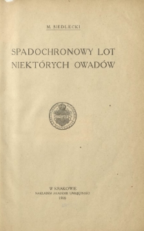 Spadochronowy lot niektórych owadów