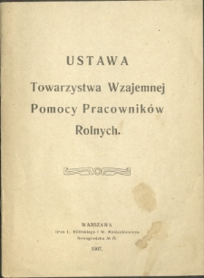 Ustawa Towarzystwa Wzajemnej Pomocy Pracowników Rolnych