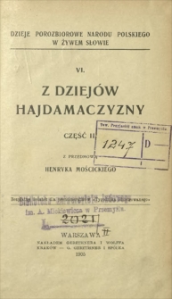 Z dziej&oacute;w hajdamaczyzny. Cz. 2