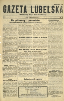 Gazeta Lubelska : niezależny organ demokratyczny. R. 1, nr 63 (11 października 1944)