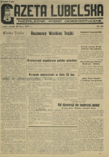 Gazeta Lubelska : niezależne pismo demokratyczne. 1945, nr 149 (20 lipca)